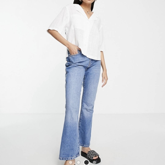 Topshop Lightweight Resort Crop Shirt - Picture 3 of 7